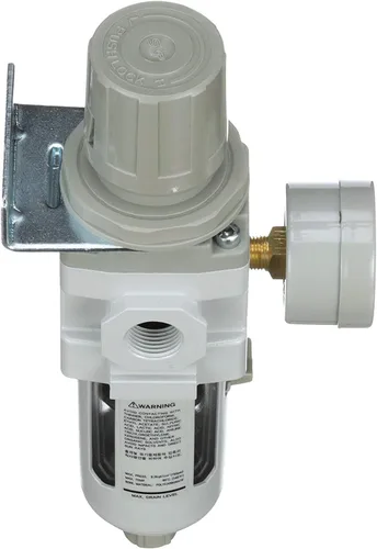 Miniatura 9 de PneumaticPlus SAW300-N03BG Filtro Regulador de Aire Comprimido Combo Piggyback 3/8" NPT - Tazón de Polímero, Drenaje Manual, Soporte, Manómetro