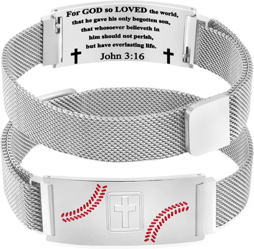 Miniatura 114 de Regalos de graduación, pulsera de fútbol, fútbol, baloncesto, béisbol, regalos de pulsera, pulseras de cruz de fe para hombres, bautismo, primera