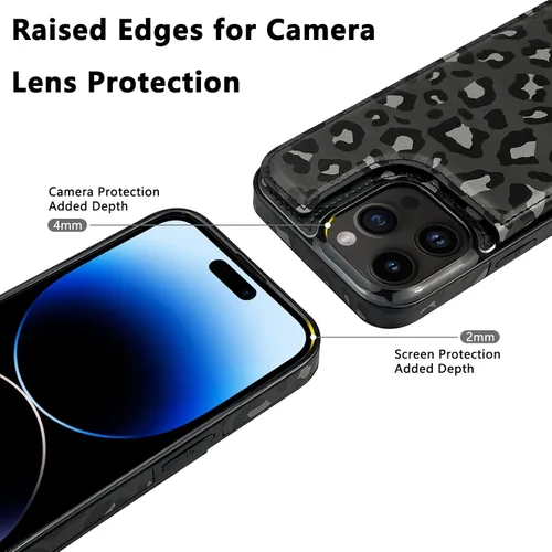 Miniatura 5 de Funda tipo cartera de piel con tapa compatible con iPhone 13 Pro Max de 6.7 pulgadas, para mujeres y niñas con tarjetero y doble cierre magnético