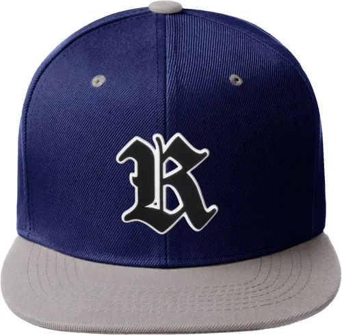 Miniatura 664 de Daxton Gorra clásica con visera de billete plano con letras del alfabeto inglés antiguo de la A a la Z