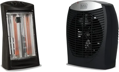 Miniatura 6 de BLACK+DECKER Calentador de torre de cuarzo radiante infrarrojo, calentador de espacio de 1500 W con termostato ajustable, calentador portátil con 2