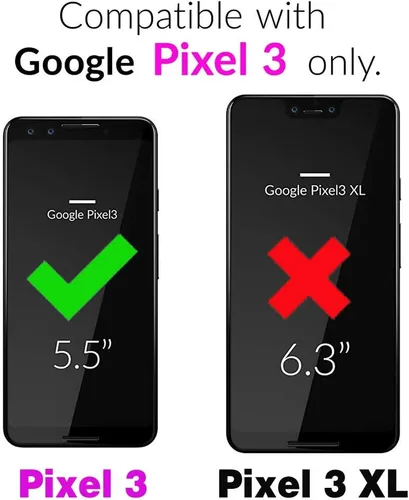 Miniatura 2 de Funda de teléfono para Google Pixel 3 con protector de pantalla de vidrio templado, accesorios para celda, delgada, cuerpo completo, goma de Azul