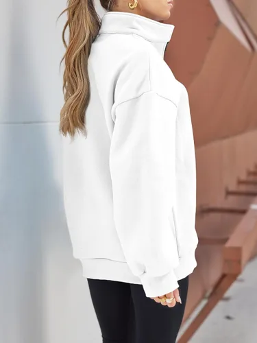 Miniatura 3 de Trendy Queen Womens Oversized Sweatshirts Hoodies Half Zip Pullover Fall Fashion Outfits 2023 Y2k Clothes