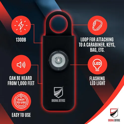 Miniatura 2 de Alarma de Autodefensa Sirena Original Defense® - Alarma de 130 dB con Linterna LED para Llavero para Mujeres, Niños y Ancianos - Recomendada por