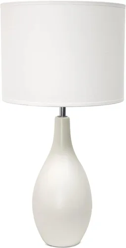 Miniatura 9 de Simple Designs LT1152-OFF Lámpara de mesa tradicional oblonga de cerámica para sala de estar, dormitorio, estudio, oficina, entrada, rincón