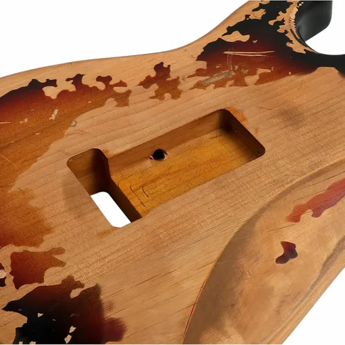 Miniatura 7 de Cuerpo de guitarra eléctrica Relic Nitro Alder Strat Style H-S-H Route Cuerpo de guitarra DIY 3 tonos Sunburst.
