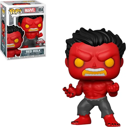 Miniatura 3 de Funko Pop! Marvel: Figura de vinilo Red Hulk – Edición especial exclusiva #854 Mulitcolor (Chase - Glow)