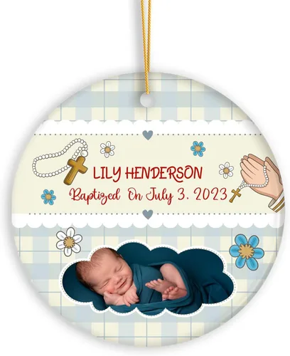 Miniatura 8 de Adornos de Navidad personalizados con foto, adorno de recuerdo personalizado con nombre de bebé, nuevo regalo de bebé, recuerdo de bebé