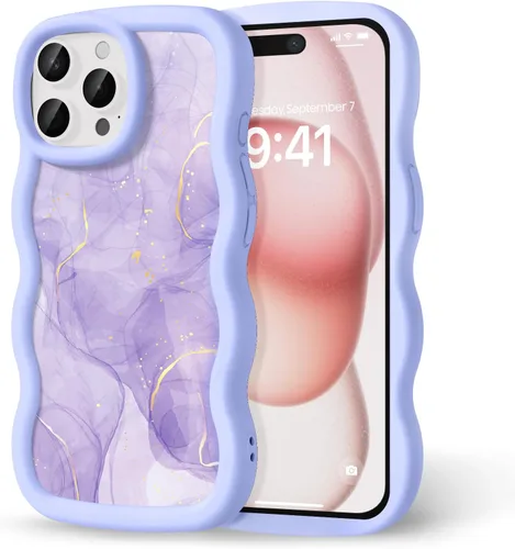 Miniatura 250 de Compatible con iPhone SE/8/7 Funda para Mujeres y Niñas, Marco Ondulado Rizado con Patrón Lindo, Estética Delgada Suave Silicona TPU Parachoques