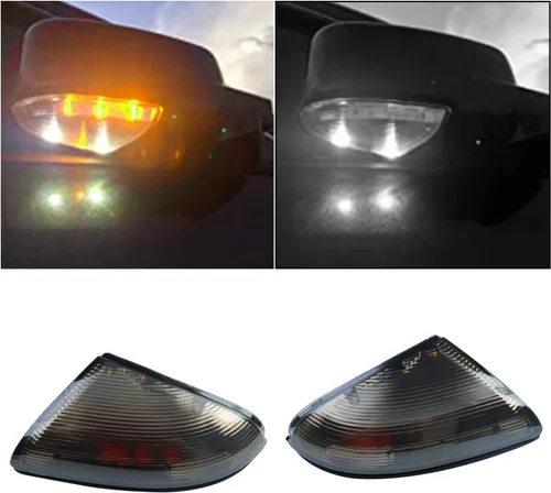 Miniatura 5 de Conjunto de Lámpara LED de Señal de Giro para Espejo Lateral Intermitente Ahumada Lámpara de Charco Compatible con Dodge Ram 1500 2500 2010-2018