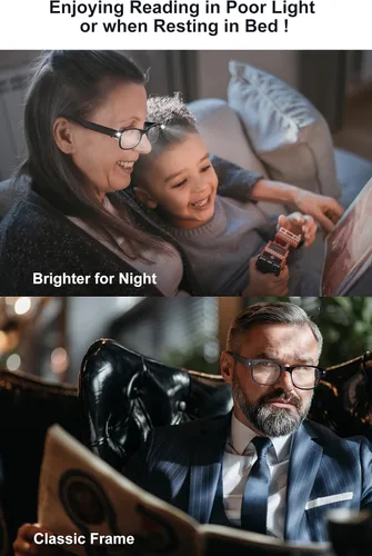 Miniatura 4 de OKH 2 lupas para trabajo cercano con lentes de lectura con luz, anteojos de lectura recargables con luz LED, luz anti luz azul, visión clara