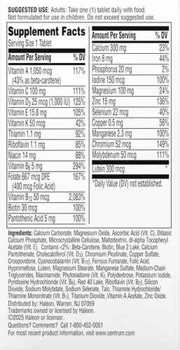 Miniatura 13 de Centrum Silver - Multivitamínico para mujeres 50 Plus, suplemento multivitamínico/multimineral con vitamina D3, vitaminas B, ingredientes sin OMG