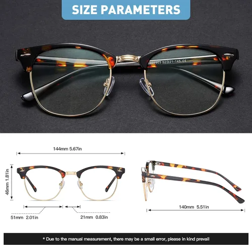 Miniatura 5 de Gafas de bloqueo de luz azul para mujer/hombre, lentes de luz azul para computadora para mujer/hombre A07-marco de tortuga
