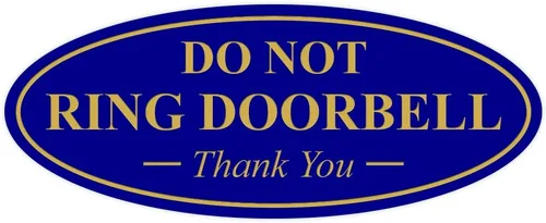 Miniatura 19 de All Quality Cartel de agradecimiento ovalado con texto en inglés «Do not Ring DOORBELL», color negro, pequeño, 1 paquete