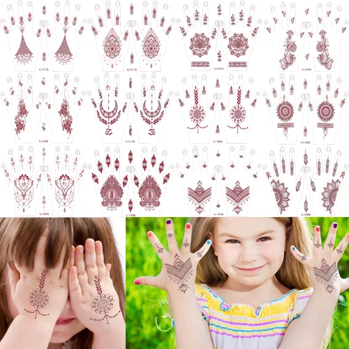 Miniatura 17 de Xmasir 210 Piezas Tatuajes Temporales para Niños, Estilos Mixtos Tatuajes que Brillan en la Oscuridad Pegatinas para Niños y Niñas Flor Mariposa