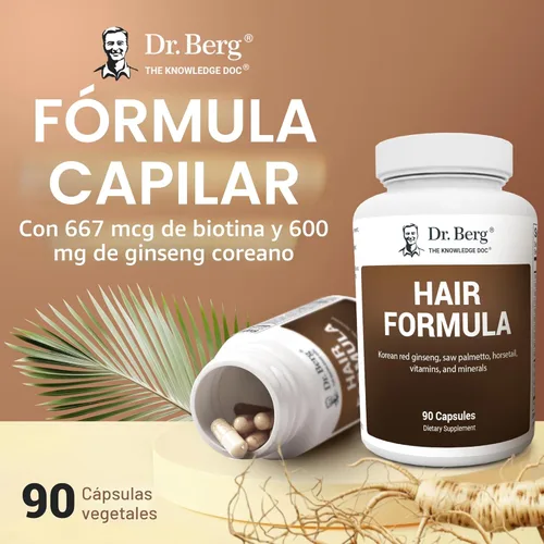 Miniatura 4 de Dr. Berg's Vitaminas todo en uno para el crecimiento del cabello para hombres y mujeres – Fórmula avanzada para el cabello incluye biotina, palma