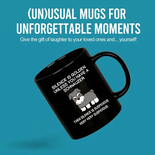 Miniatura 2 de Silence is Golden Unless You Have A Schnauzer Dog Mom Dad Pet Lover - Taza de cerámica para café (negro, 11 onzas)