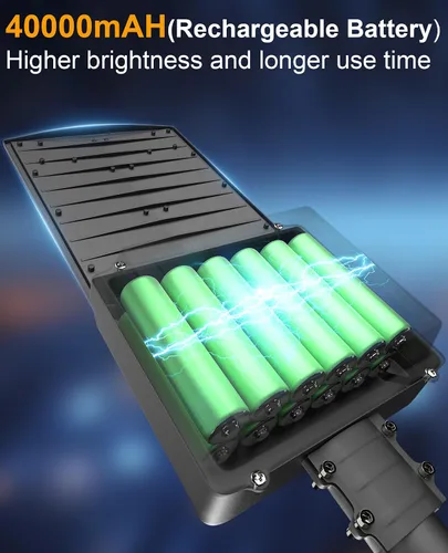 Miniatura 6 de JAYNLT Y-9000W Luces solares de calle para exteriores, 6500K 700000LM Luces de estacionamiento de alta potencia comerciales del atardecer al