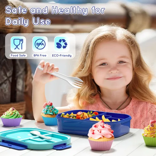 Miniatura 4 de Cajas Bento para adultos y niños de 44 onzas y 12 tablas de dedos mini monopatín