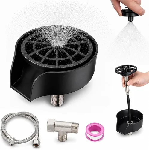 Enjuagadora de vidrio para fregadero de cocina, boquilla giratoria de 360 grados con diseño de pulverización extraíble, enjuague de vidrio de barra,