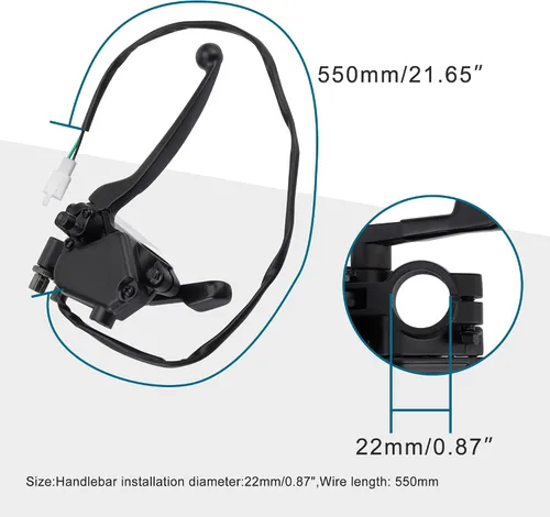 Miniatura 2 de GOOFIT Acelerador de pulgar de mango recto de 7/8 pulgadas de 0.866 in con palanca de freno doble, reemplazo para 50cc 70cc 90cc 110cc 125cc 150cc