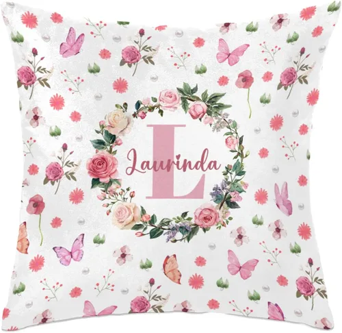 Miniatura 9 de Funda de almohada con nombre, funda de almohada personalizada con flores, funda de almohada cuadrada, regalos de cumpleaños para mamá, sofá, cama