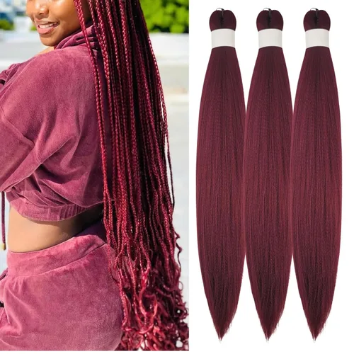 Miniatura 45 de Pelo corto negro trenzado preestirado de 14 pulgadas para trenzas sin nudos, pelo sintético 1B trenzado para trenzas Bob Box