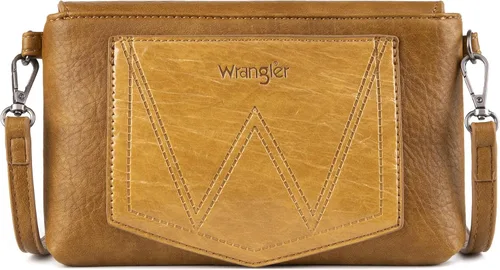 Miniatura 3 de Wrangler - Bolso de cuero genuino con flecos para mujer, color turquesa occidental