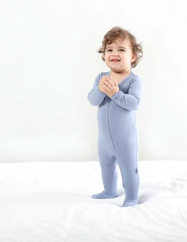 Miniatura 4 de RRP Pijama unisex de rayón de bambú para bebé, pijama suave para dormir, cierre de cremallera de 2 vías, 0-18 meses