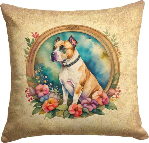 Miniatura 187 de Caroline's Treasures DAC2072PW1414 Affenpinscher and Flowers - Almohada decorativa de tela, lavable a máquina, para interiores y exteriores