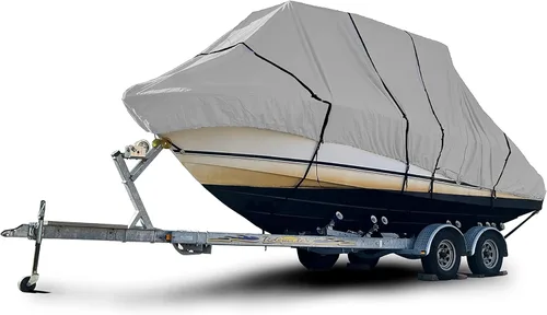 Eliteshield Cubierta rígida para barco con parte superior en T resistente, poliéster teñido con solución de grado marino, tratamiento UV, resistente