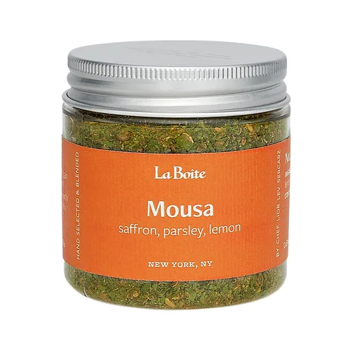 La Boite - MOUSA, mezcla de especias de azafrán, perejil, limón, chermoula mezcla de especias - Ideal para asar a la parrilla, asar, carne de res,