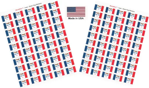 Miniatura 116 de 100 calcomanías de la bandera de Alaska; 1.5" x 1" hechas en Estados Unidos, calcomanías autoadhesivas de la bandera del estado para álbumes