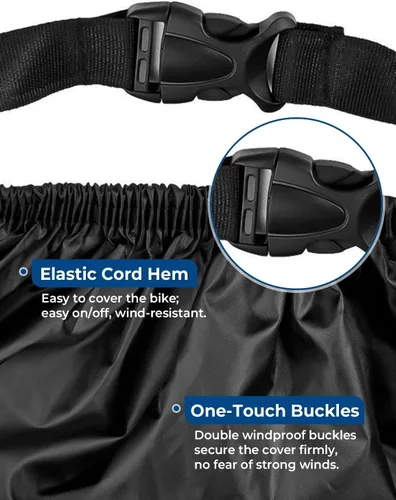 Miniatura 5 de Viaky Funda de bicicleta para dos bicicletas, cubierta de lluvia para bicicleta de carretera de montaña con orificio de bloqueo, impermeable al aire