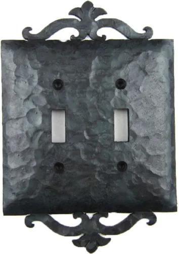 Miniatura 2 de Cubierta de placa de interruptor de palanca doble de hierro forjado EPH24 (bronce)