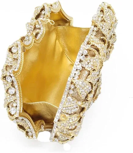 Miniatura 7 de Boutique De FGG Bolsas de noche de cristal de flores deslumbrantes para mujer formal boda fiesta cóctel bolso de mano