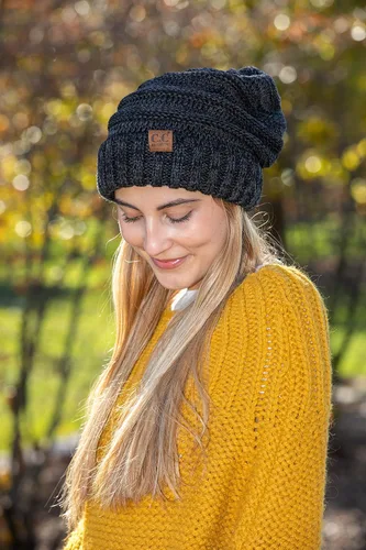 Miniatura 5 de Funky Junque Gorro holgado de punto trenzado de gran tamaño, grueso, suave, de gran