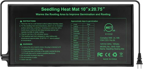 Alfombrilla térmica para plantas hidropónicas, invernadero de inicio de semillas y germinación, almohadilla térmica resistente al agua y duradera