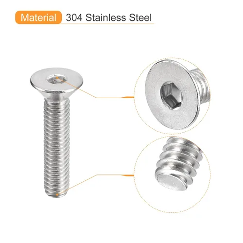 Miniatura 4 de uxcell 5/16-18x1-1/2 Tornillos de cabeza avellanada plana, 5 tornillos de cabeza plana de acero inoxidable 304, rosca completa, pernos avellanados
