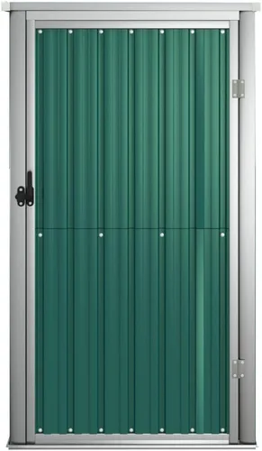 Miniatura 3 de vidaXL Cobertizo de almacenamiento de herramientas de jardín - Verde, 34.6"x35"x63.4" - Acero galvanizado
