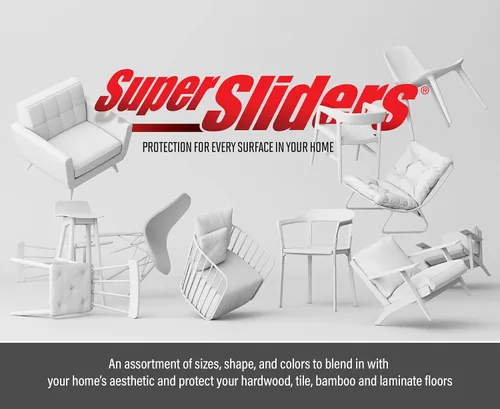 Miniatura 5 de Super Sliders Almohadillas de fieltro autoadhesivas para muebles y parachoques de gabinetes, protegen superficies de madera dura, azulejos