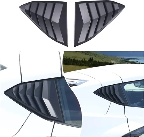 Cubierta de rejilla para ventana lateral trasera compatible con Chevrolet Corvette C8 2020-2025, cubierta de moldura de persianas de ventana Mate
