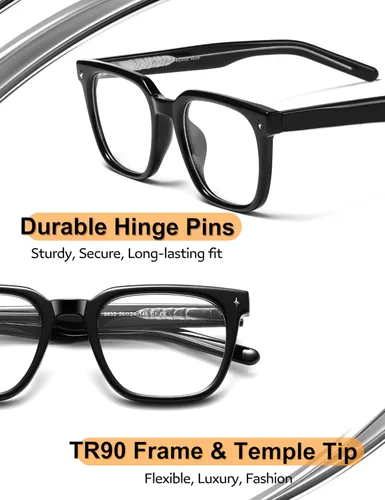 Miniatura 3 de Overzied - Gafas cuadradas de luz azul para mujer y hombre, antideslumbrante, reducen la fatiga ocular para juegos, computadora, pantalla