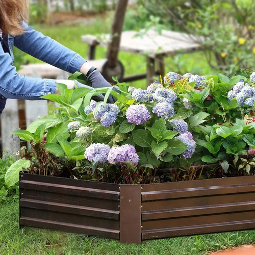 Miniatura 3 de LuxenHome - Kit de cama de jardín elevada galvanizada de 6 x 3 x 1 pies, para exteriores, caja rectangular de metal para jardinería, maceta grande