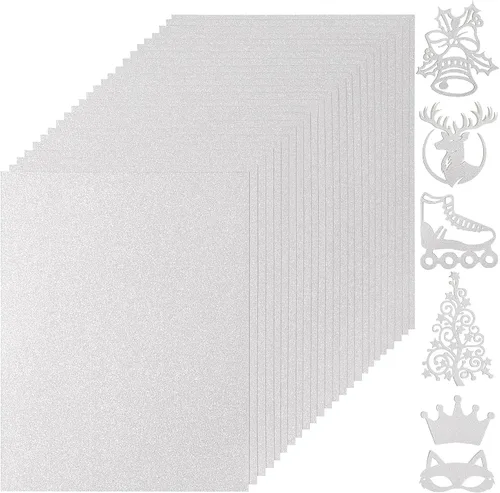 Miniatura 14 de 40 hojas de papel de cartulina con purpurina de 20 colores - 21,6 x 27,9 cm, 250 g/m²/92 lb, cartulina gruesa de peso pesado y colorida