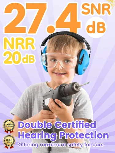 Miniatura 3 de Dr.meter - Auriculares con cancelación de ruido para niños y adultos, 2 PAQUETES, SNR27.4, protección auditiva, orejeras ajustables para Monster