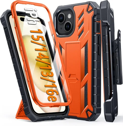 Miniatura 11 de FNTCASE Funda para iPhone 15: funda para iPhone 13, 14 y 16e, de grado militar, protección rígida a prueba de golpes, funda protectora rígida