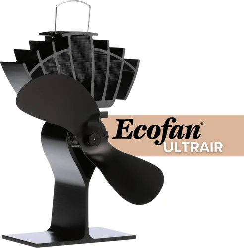 Miniatura 2 de Ecofan UltrAir, Ventilador a calor, para horno a leña, mediano, hecho en Canadá., NA, Negro (Black Blade), M