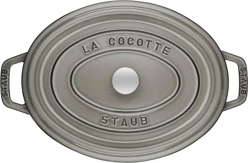Miniatura 4 de Staub Hierro fundido Ovalado Cocotte de 1 cuarto - Gris grafito, fabricado en Francia