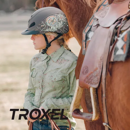 Miniatura 5 de Troxel Rebel Bold - Casco de equitación, perfil bajo, ligero, diseño ajustable, equipo de equitación de seguridad Atrapa sueños